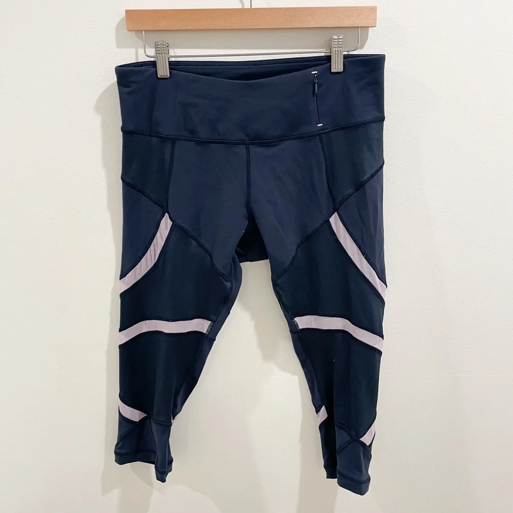 Calia Cropped Mesh Active Leggings Capri Pants